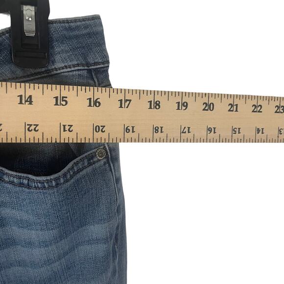 Maurices Y2k Women's Size 14 Blue Long Mid Rise Straight Jeans - Picture 7 of 9